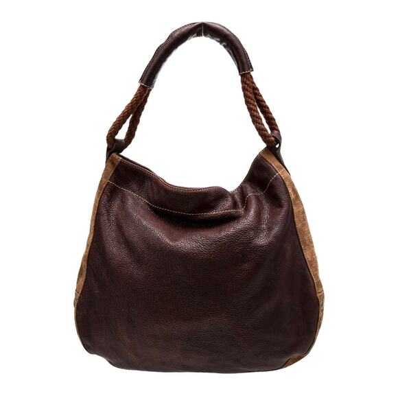 Fendi Vintage Zucchino FF Brown Leather and Suede Hobo - Picture 4 of 6